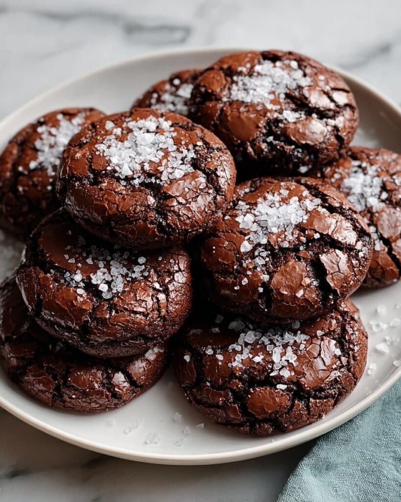 Salted Brownie Crinkle Cookies Recipe