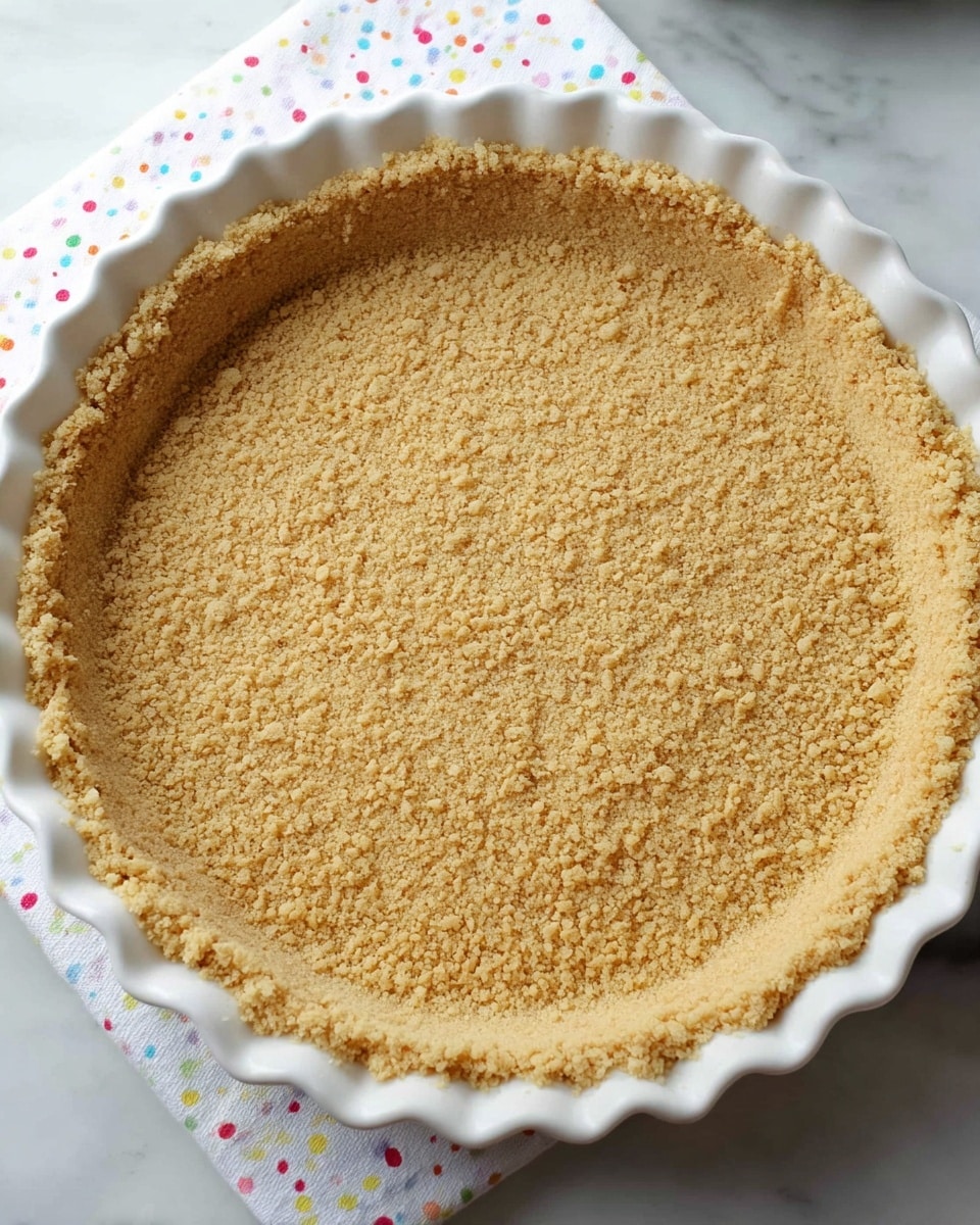 The image shows a single green bowl filled with a crumbly, light brown mixture that looks like ground nuts or crumbs. The bowl is resting on a white cloth with colorful polka dots and a white marbled texture surface underneath. To the right of the bowl, there is a metal measuring cup with a handle lying flat on the surface. The scene is lit naturally, focusing on the texture of the crumbly mixture. photo taken with an iphone --ar 4:5 --v 7