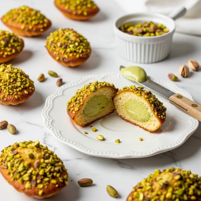 Pistachio Madeleines with Pistachio Ganache Recipe