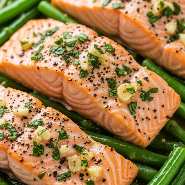 Garlic Butter Baked Salmon with Fresh Veggies Recipe
