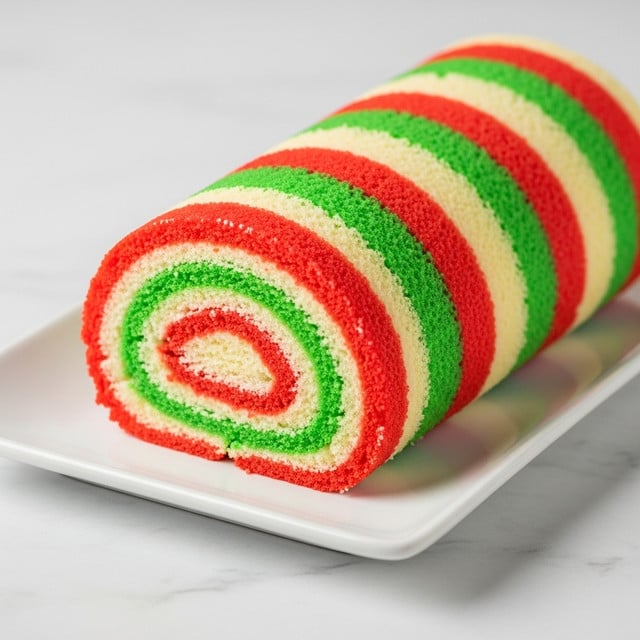 Christmas Tie-Dye Cake Roll Recipe