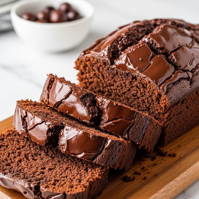 Cream Cheese Brownie Bread with Chocolate Ganache Recipe