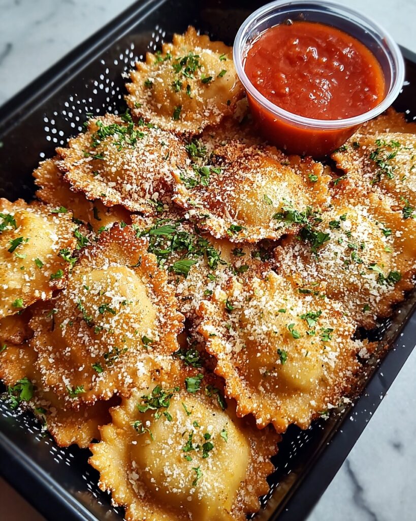 Crispy Toasted Ravioli in Air Fryer or Oven Recipe