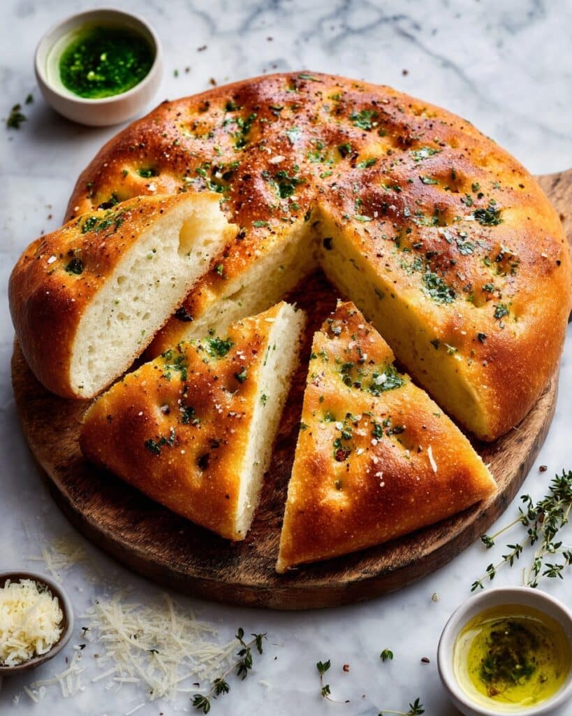Garlic Parmesan Focaccia Bread Recipe