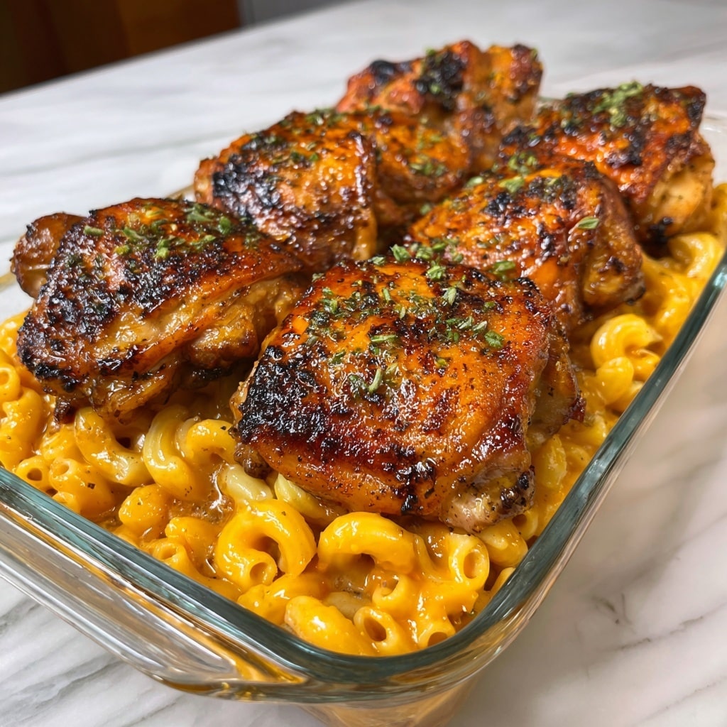High-Protein Honey Garlic Butter Chicken with Mac & Cheese Recipe