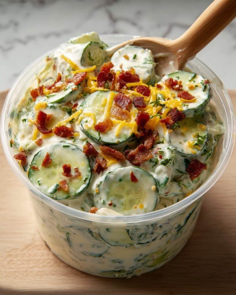 Crispy Cucumber Snack with Cheddar, Bacon, and Avocado Lime Ranch Recipe