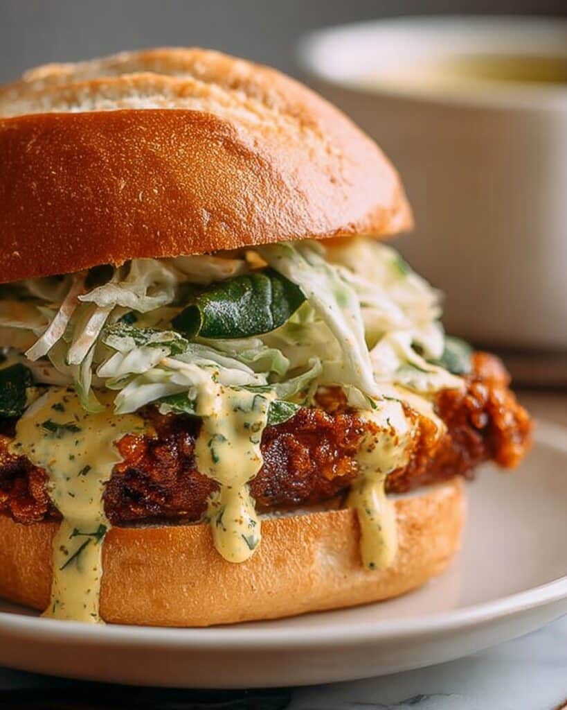 Crispy Cilantro Lime Chicken Sandwich with Cucumber Salad Recipe