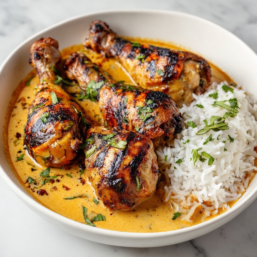 Creamy Paprika Chicken Drumsticks with Steamed Rice Recipe