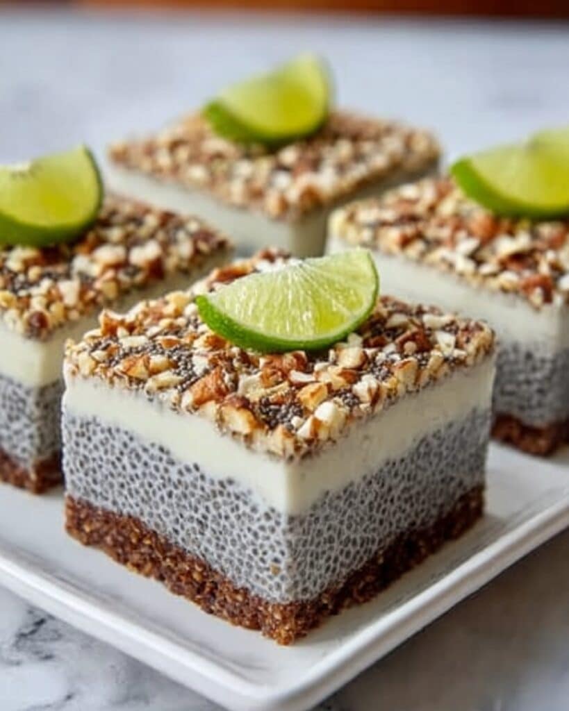 Refreshing No-Bake Chia Pudding Bars with Zesty Coconut Lime Flavor Recipe