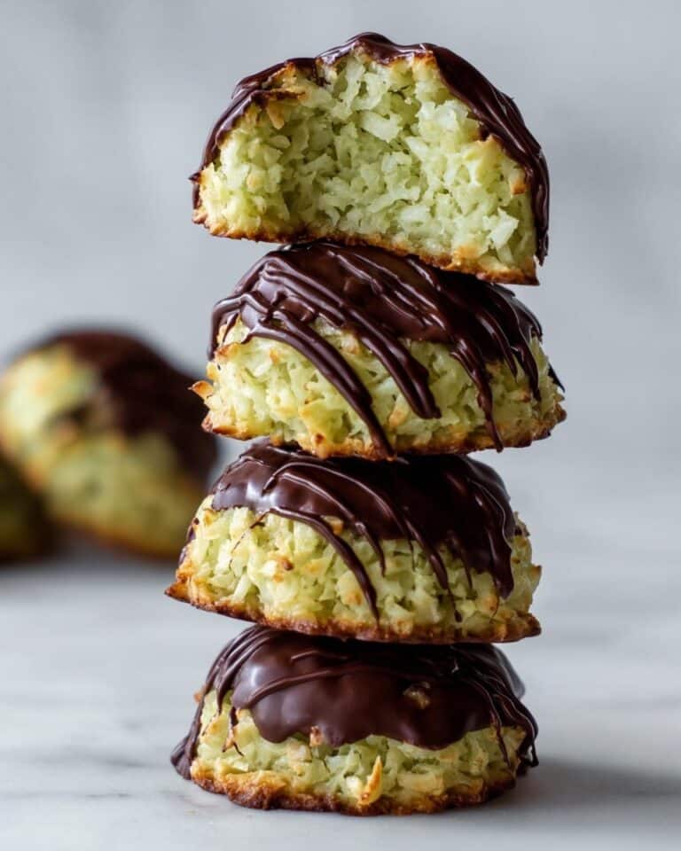 Pistachio Coconut Macaroons with Dark Chocolate Coating Recipe