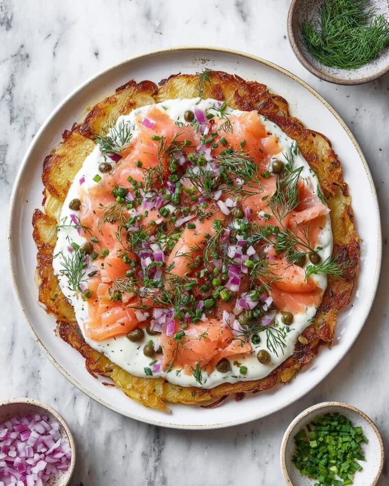 Crispy Potato Galette with Smoked Salmon and Dill Crème Fraîche Recipe