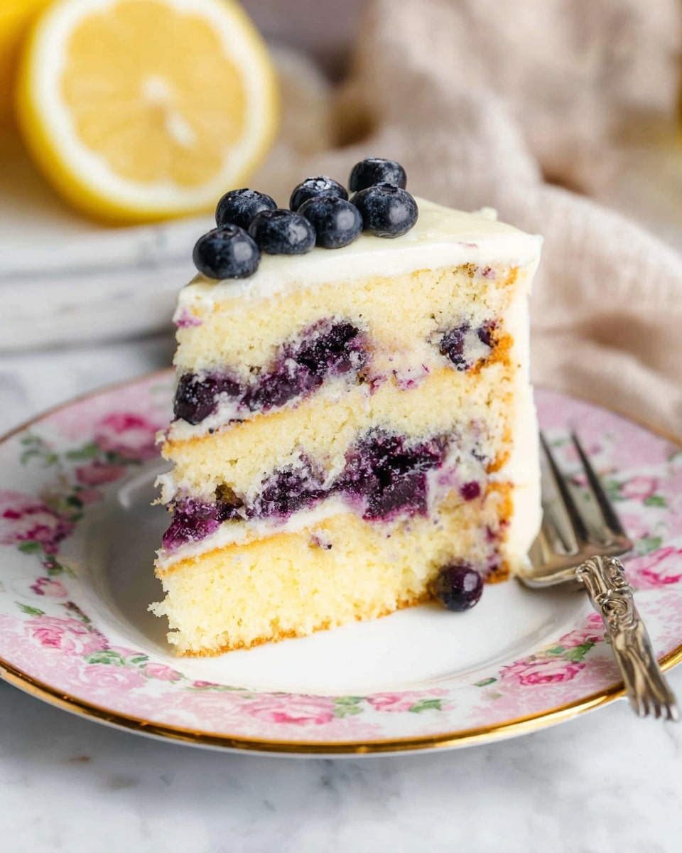 Lemon Blueberry Cake with Cream Cheese Frosting Recipe