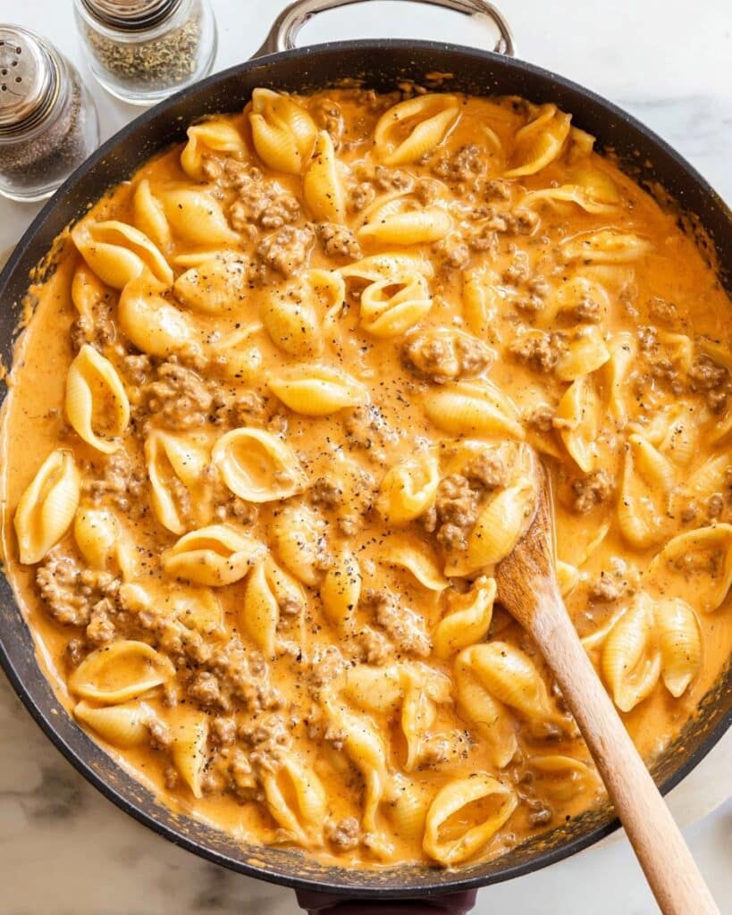 Creamy Beef and Shells Recipe