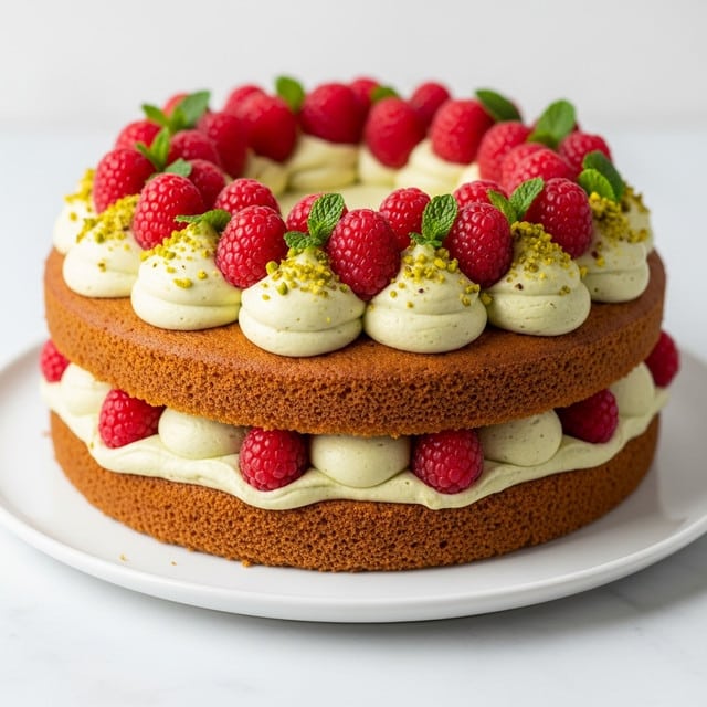 Pistachio Raspberry Layer Cake Recipe