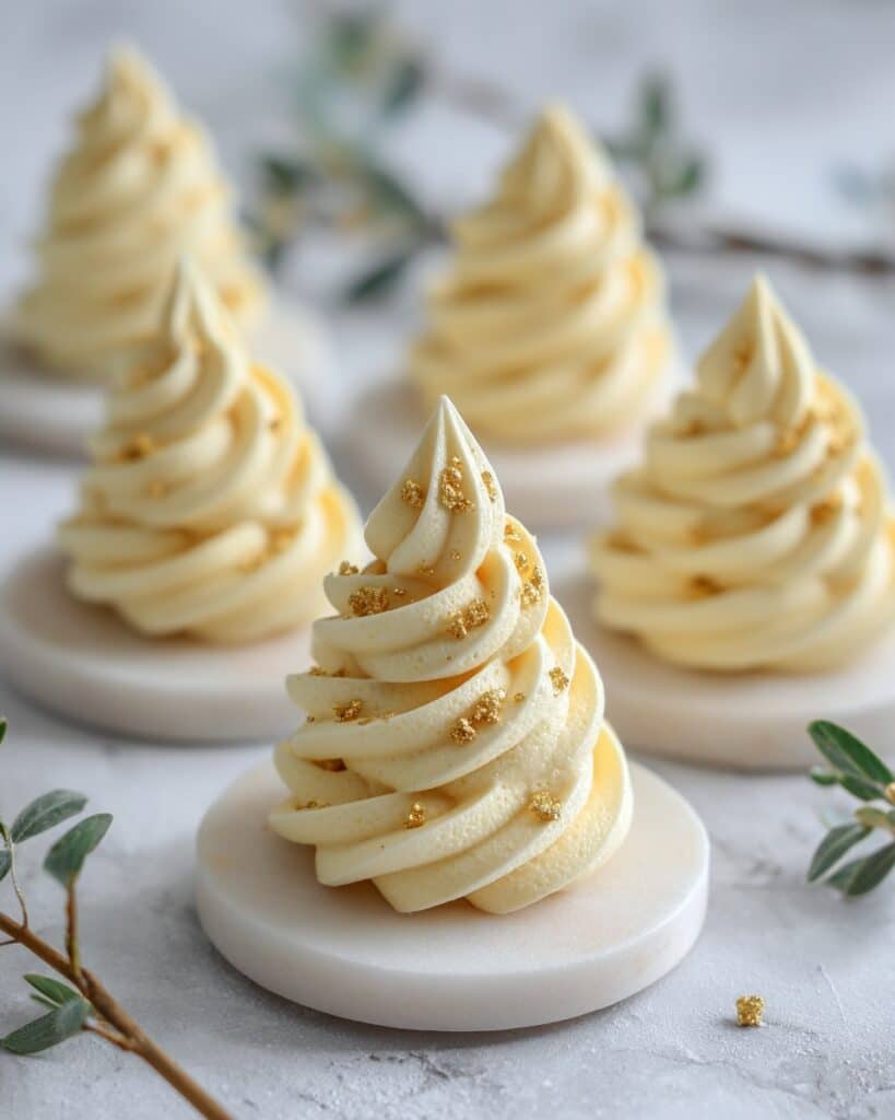 Lemon Cream Puffs with White Chocolate Shell and Gold Leaf Recipe