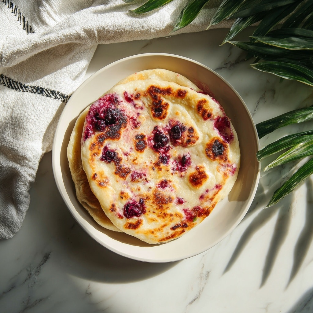 Blueberry Focaccia Bread with Cream Cheese Frosting and Blueberry Syrup Drizzle Recipe