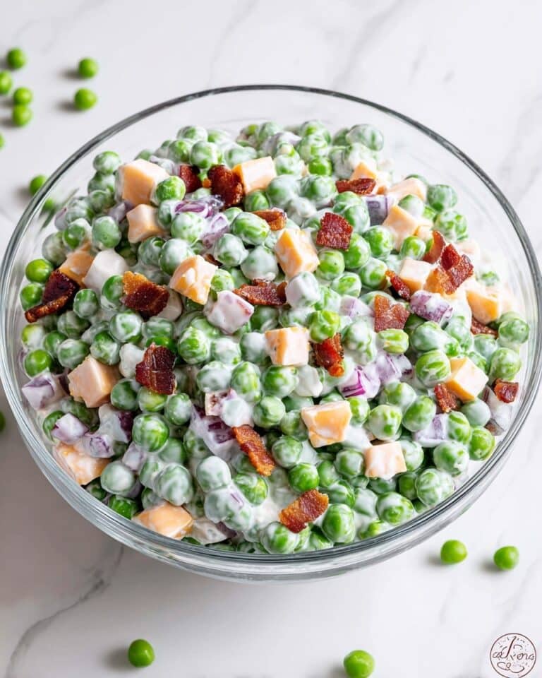 Pea Salad with Bacon, Cheddar, and Red Onion Recipe