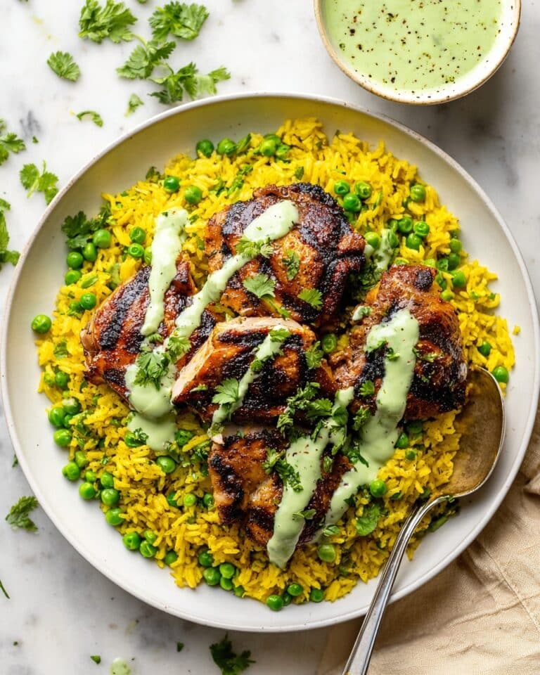 Peruvian Chicken and Rice with Green Sauce Recipe