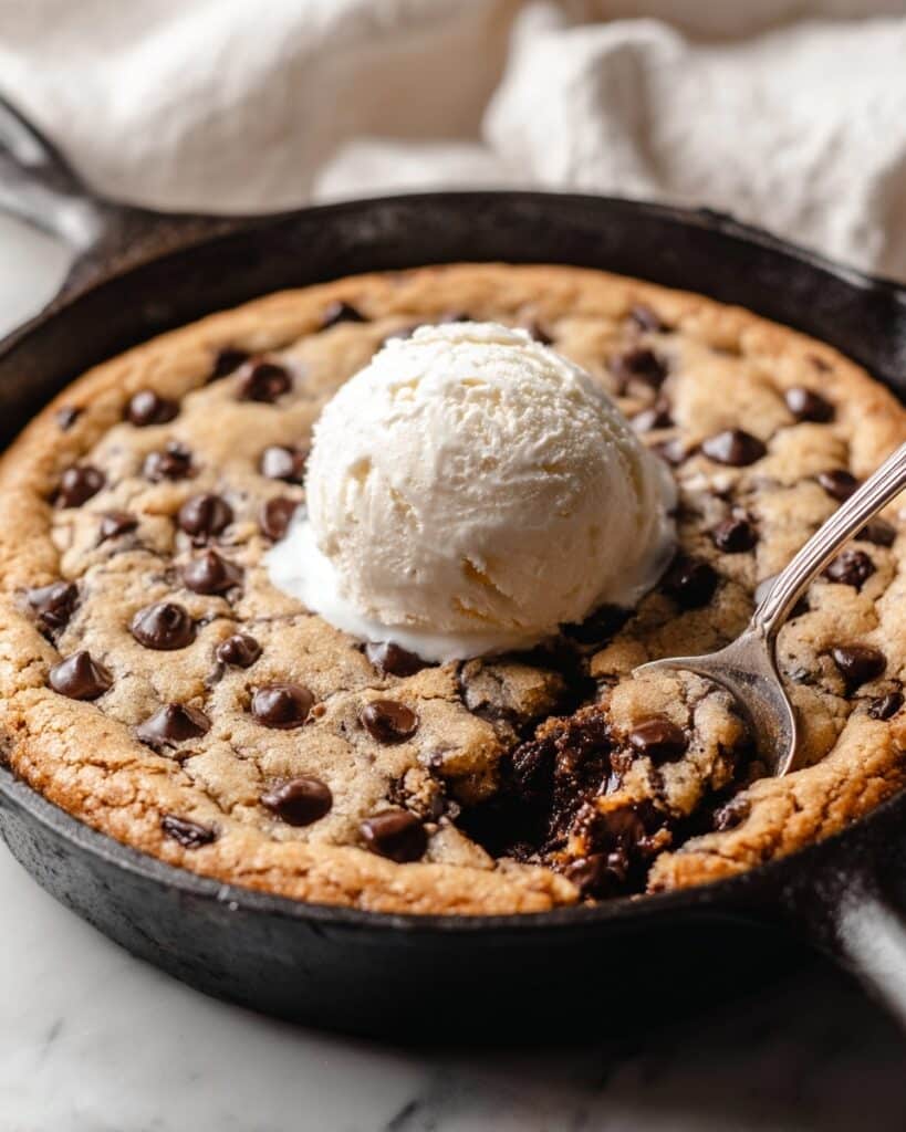 Brown Butter Chocolate Chip Skillet Cookie Recipe