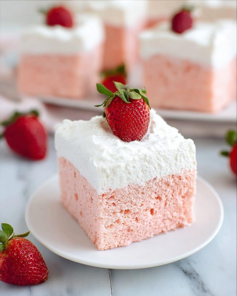 3 Ingredient No Bake Strawberry Cloud Cake Recipe