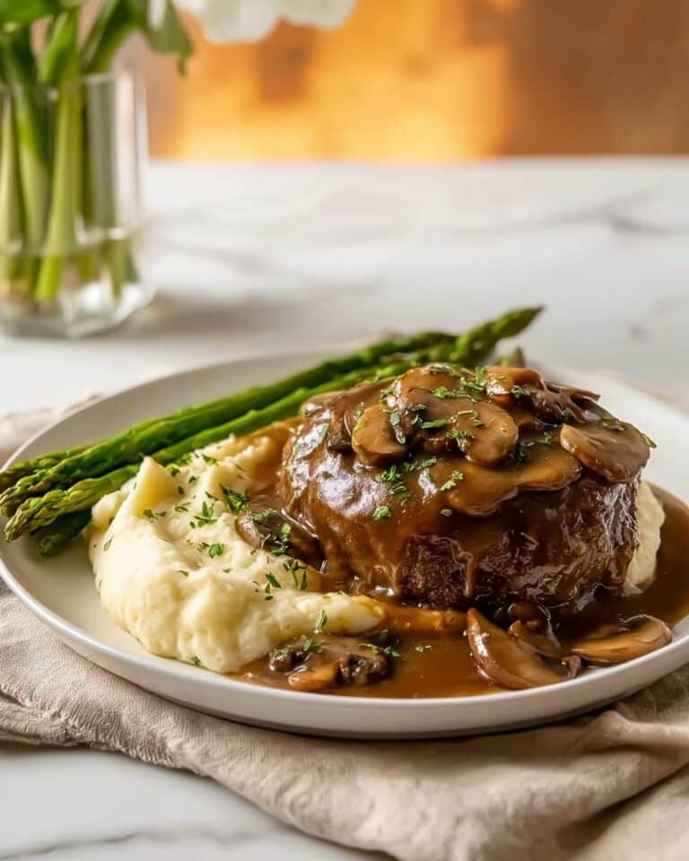 Homemade Salisbury Steak with Mushroom and Onion Gravy Recipe