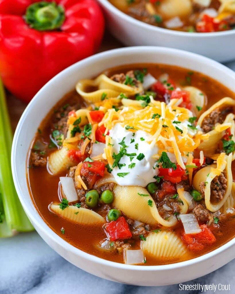Beef and Macaroni Soup Recipe