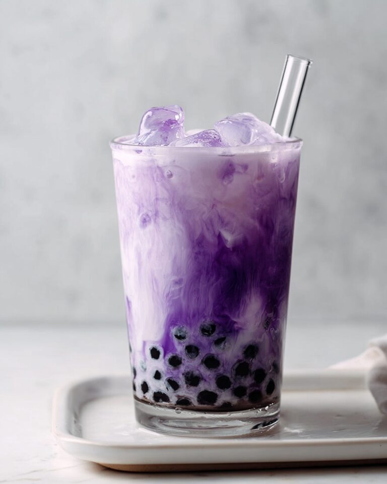 Homemade Taro Bubble Tea with Tapioca Pearls Recipe