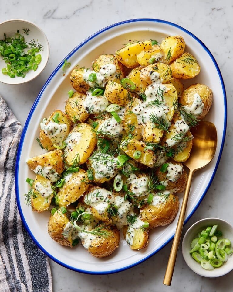 Crispy Roasted Potato Salad with Herb-Sour Cream Dressing Recipe