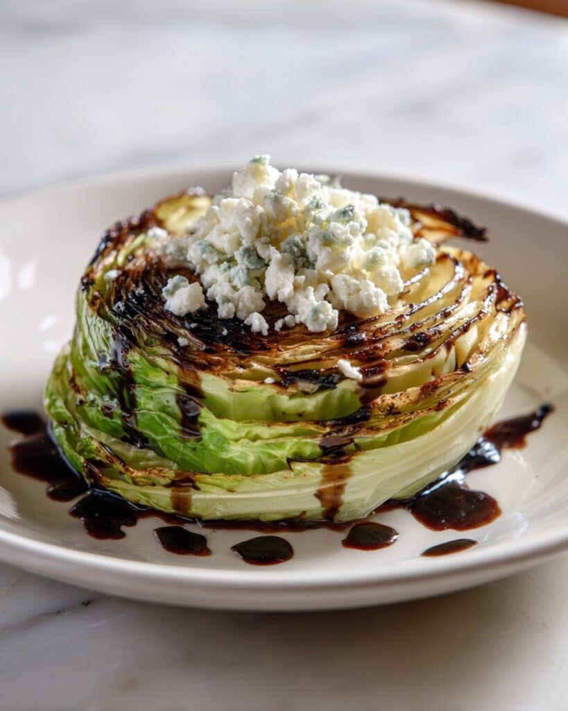 Air Fryer Cabbage Steaks with Goat Cheese and Balsamic Bliss Recipe