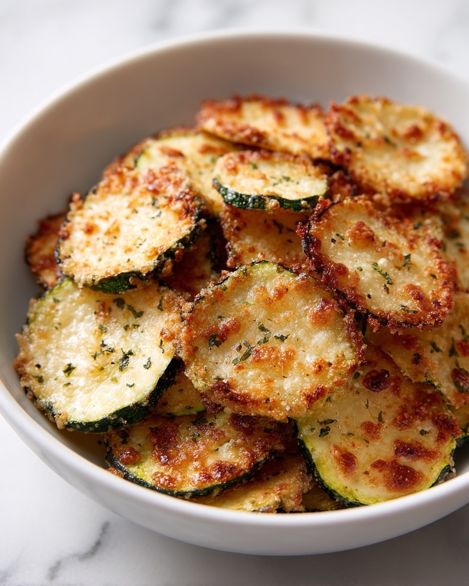 A white bowl filled with multiple thin, golden-brown eggplant slices that are fried to crispiness. The eggplant slices have a slightly uneven, crispy texture with some darker browned spots, showing a well-cooked look. The top layer shows a mix of round eggplant pieces, some stacked slightly on each other, with a light sprinkle of herbs or seasoning on the surface. The background is a white marbled texture. Photo taken with an iphone --ar 4:5 --v 7
