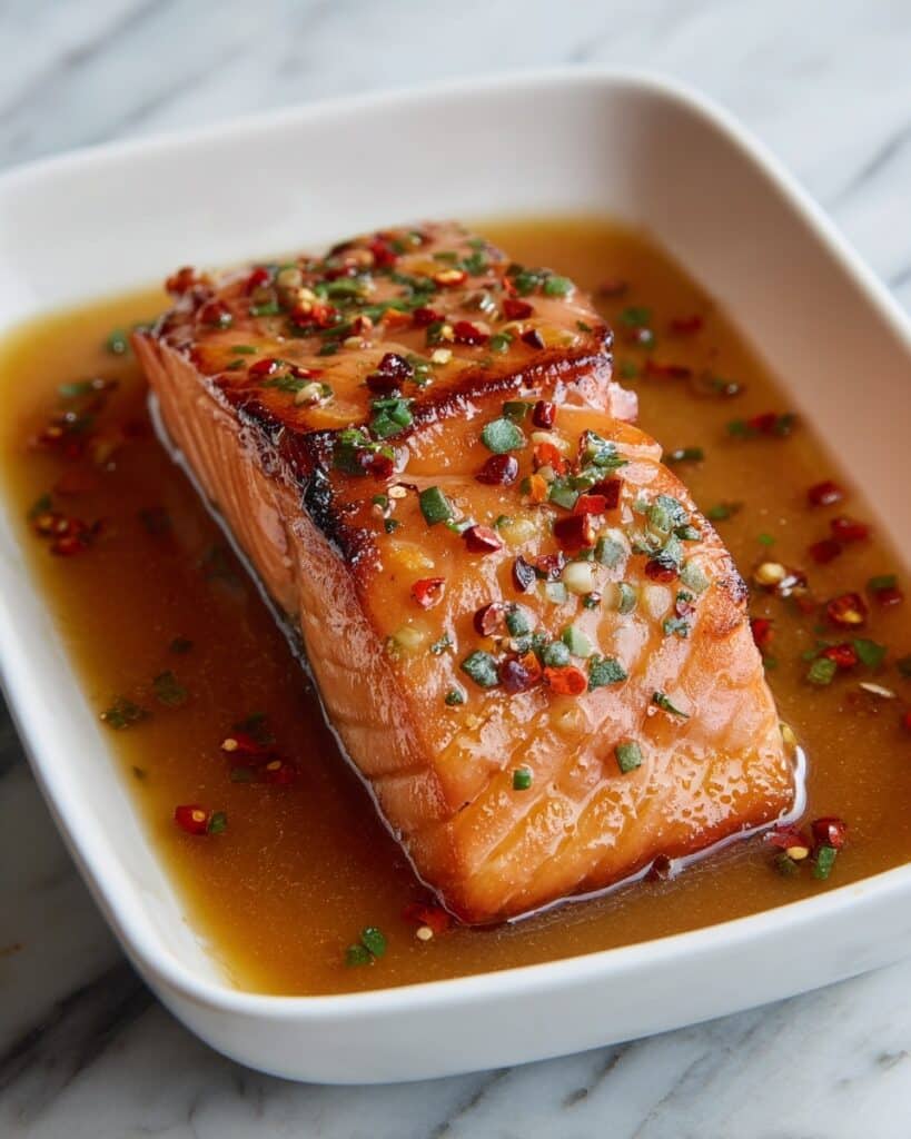 Salmon with Red Pepper Sauce Recipe