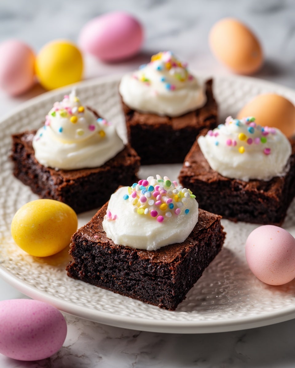 Easter Deviled Brownies with Cream Cheese Frosting Recipe