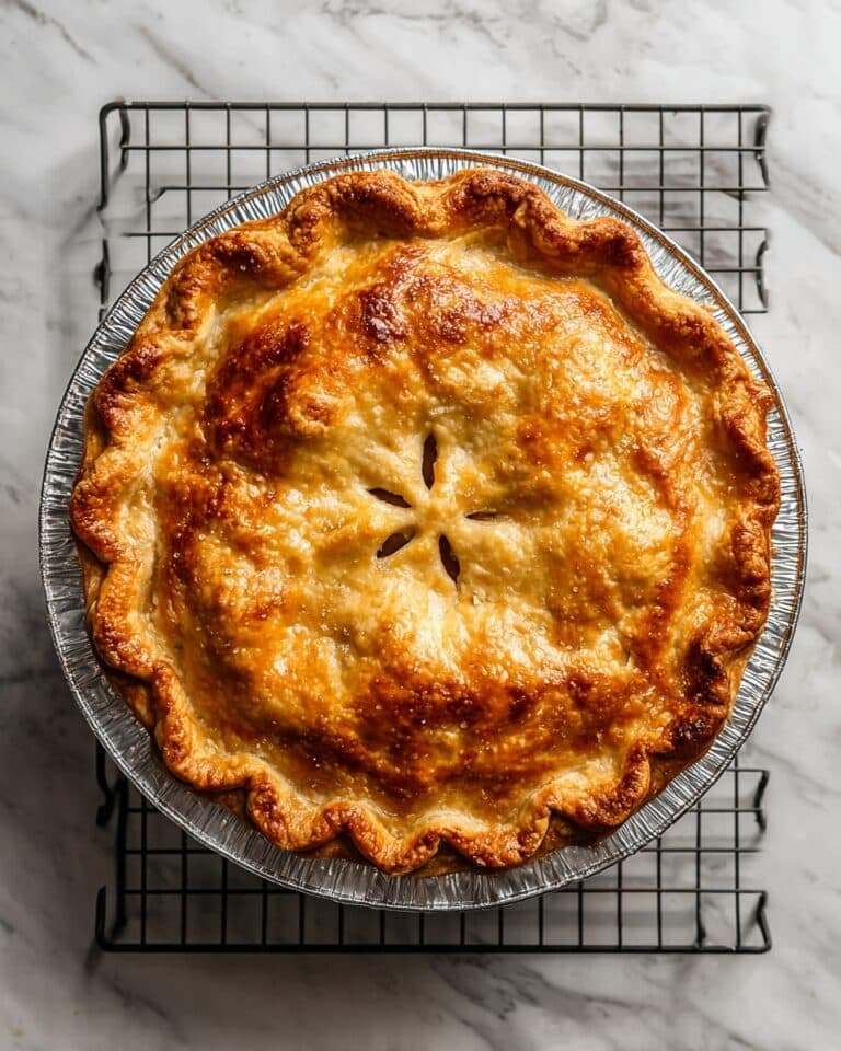 Homemade Chicken Pot Pie with Vegetables in Flaky Crust Recipe