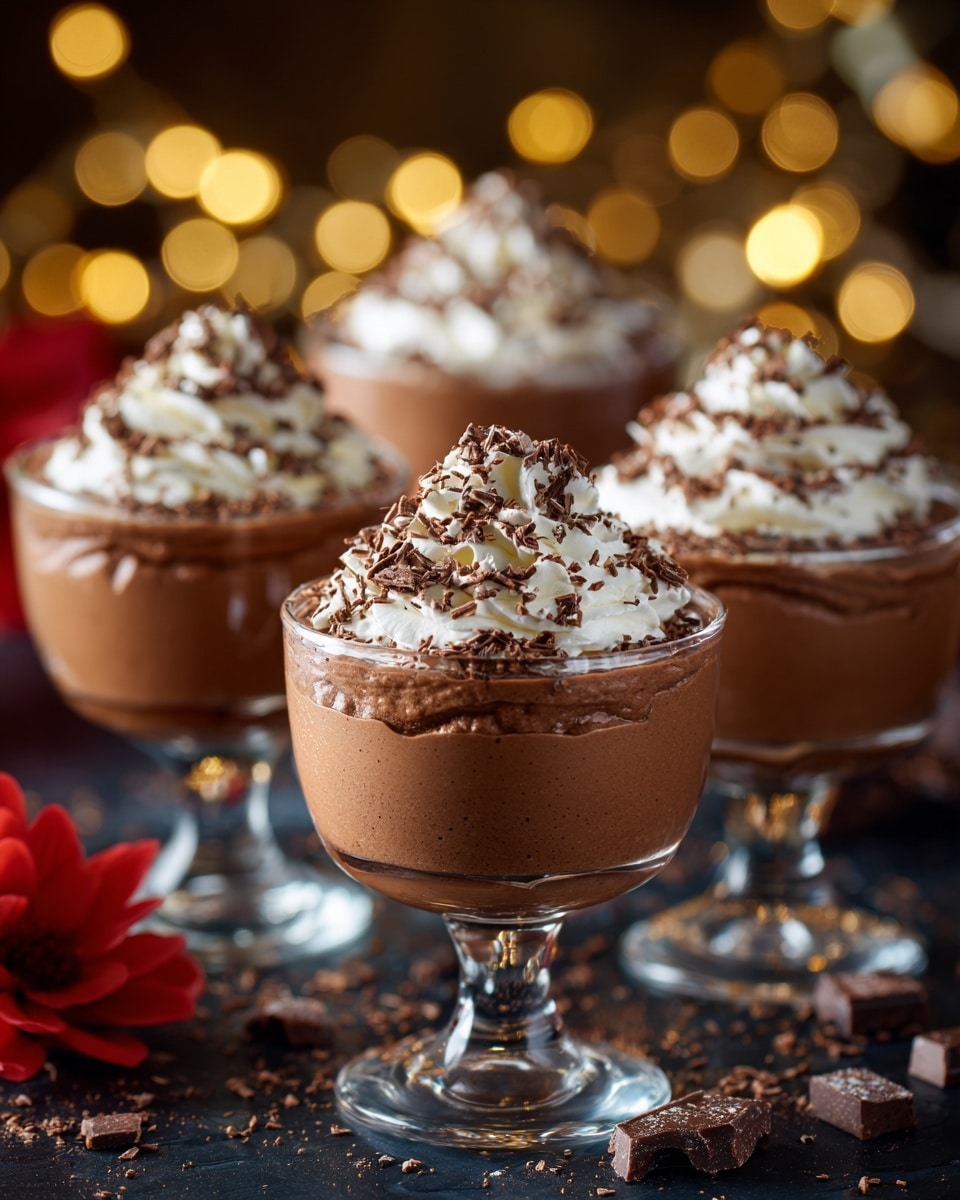 Chocolate Kahlua Mousse with Whipped Cream and German Chocolate Topping Recipe