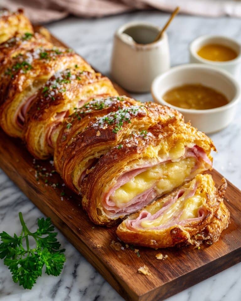 Ham and Cheese Crescent Roll Ups with Honey Mustard Glaze Recipe