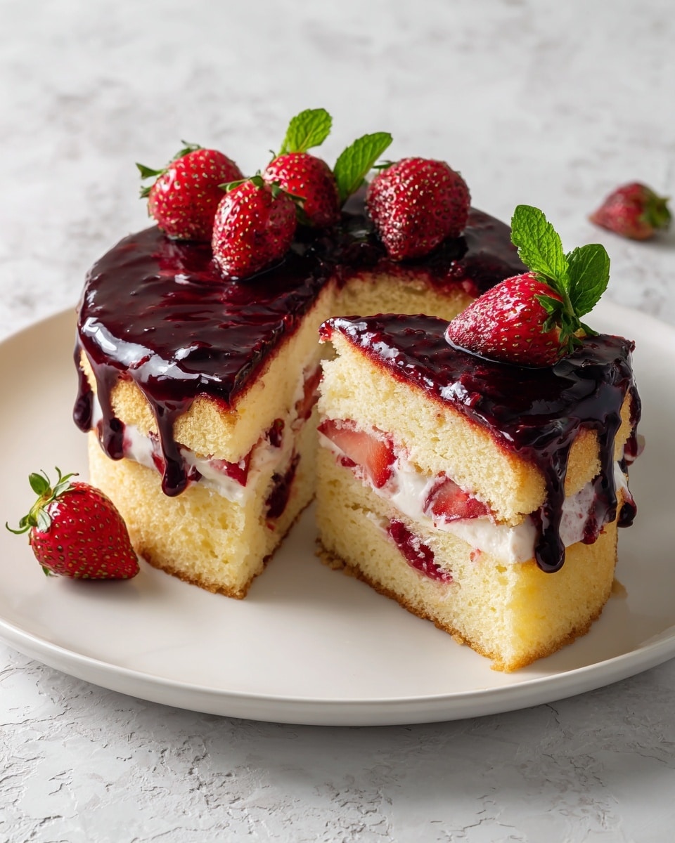 Easy Firecracker Strawberry Cheesecake Poke Cake Recipe