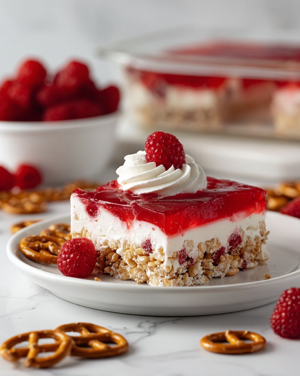 Raspberry Pretzel Salad Recipe