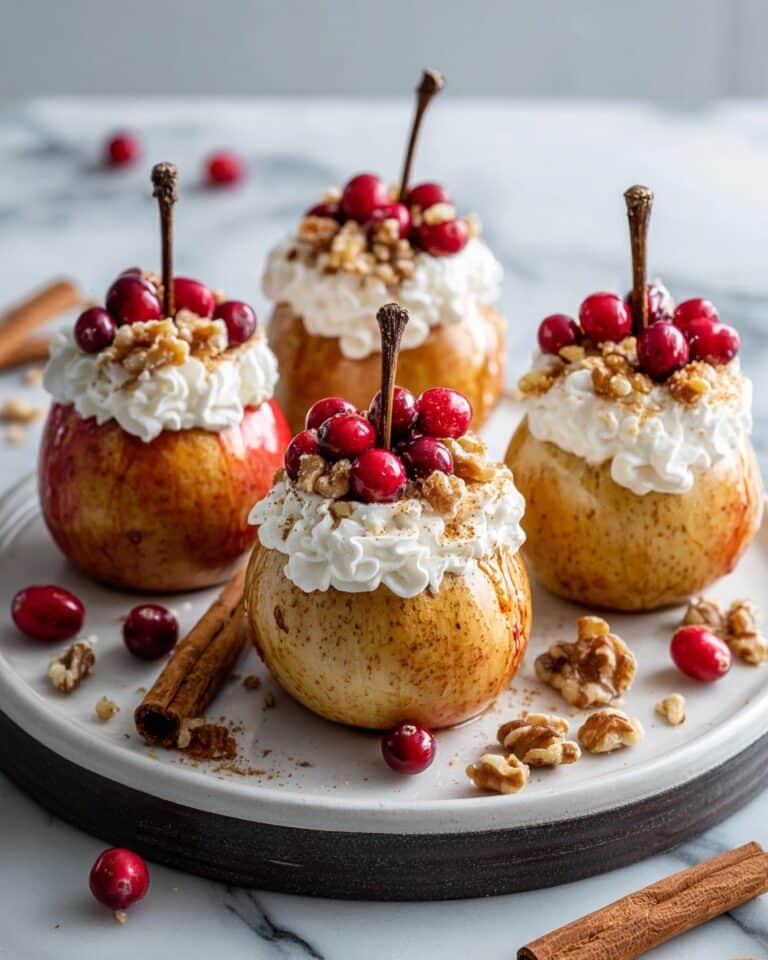 Baked Pears with Goat Cheese, Honey, and Cranberries Recipe
