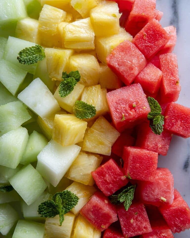 Honey Lime Melon Fruit Salad with Fresh Mint Recipe