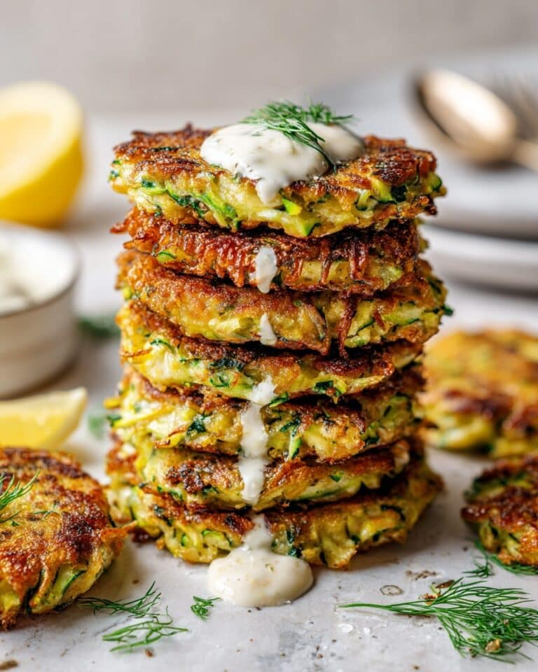 Crispy Zucchini Fritters with Dill Cream Recipe