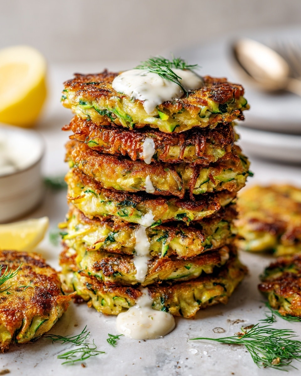 Crispy Zucchini Fritters with Dill Cream Recipe