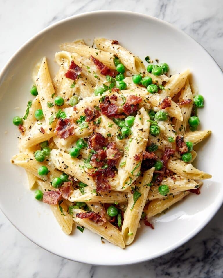 Penne Pasta with Peas and Bacon Recipe