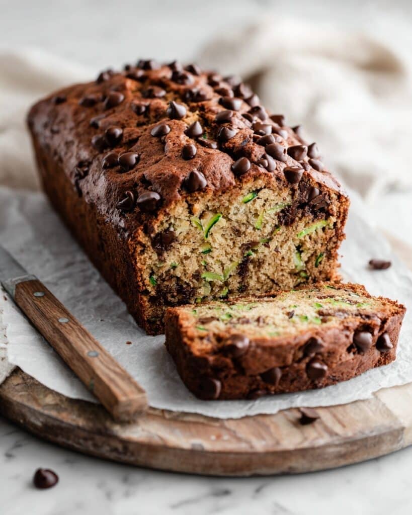 Healthy Zucchini Bread with Chocolate Chips Recipe