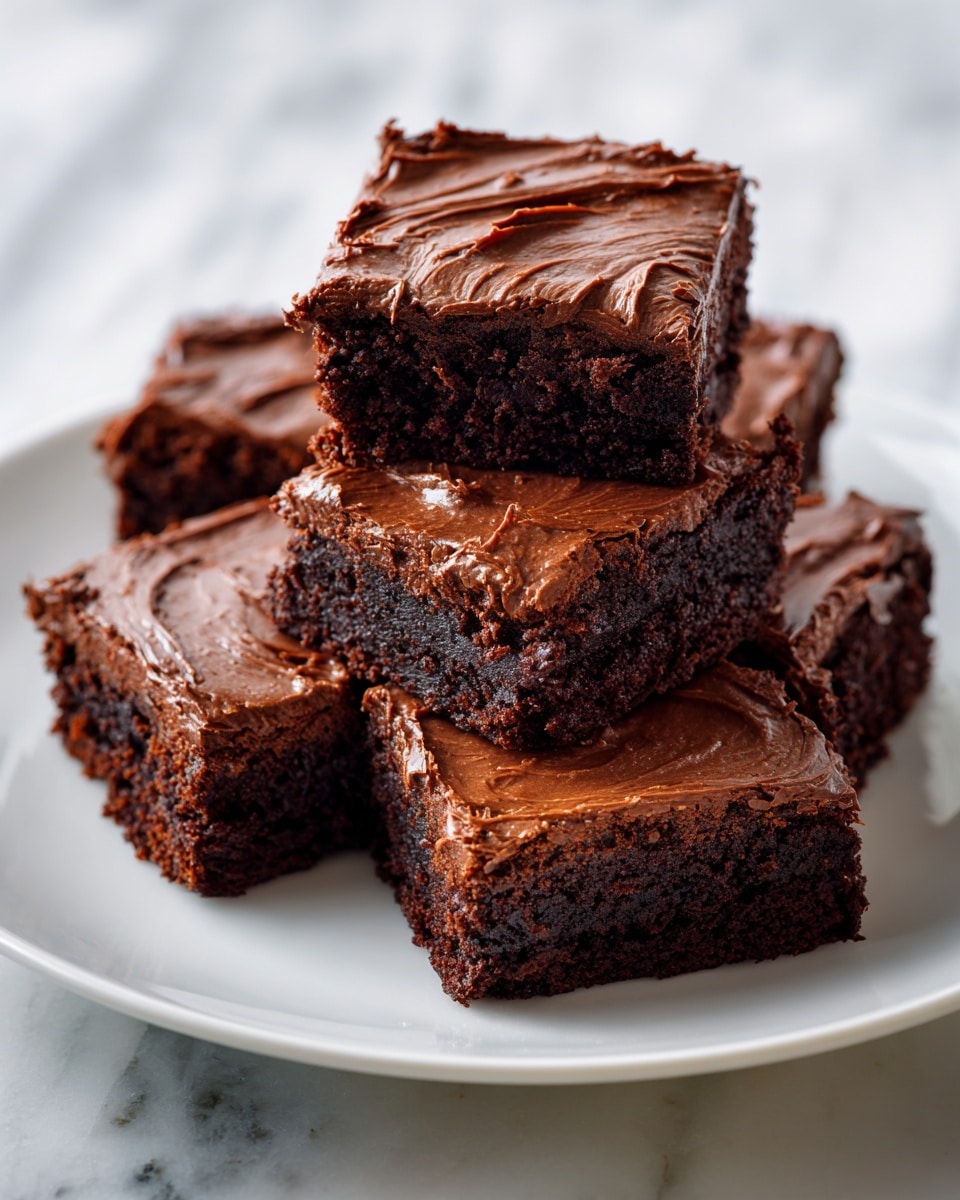 Decadent Chocolate Peanut Butter Brownies with Fudge Frosting Recipe