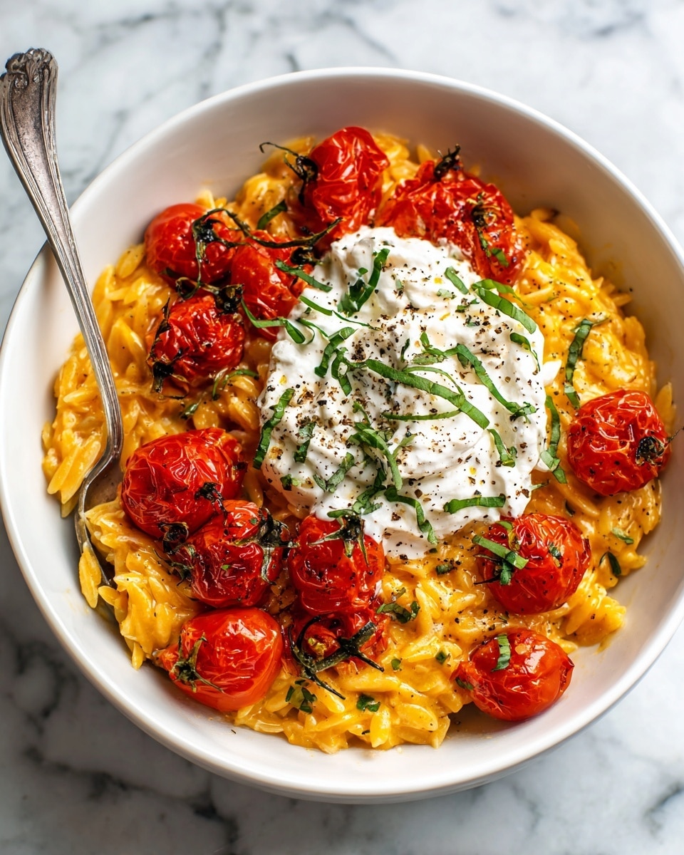 Creamy Roasted Tomato Orzo with Whipped Feta Recipe