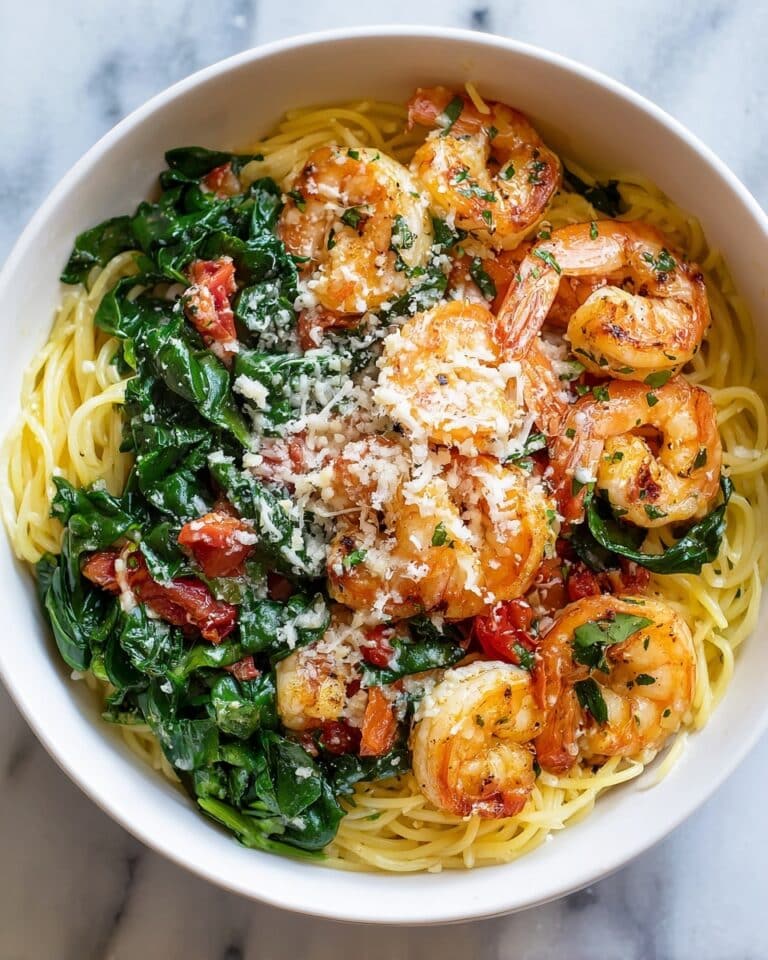 Tomato Spinach Shrimp Pasta Recipe