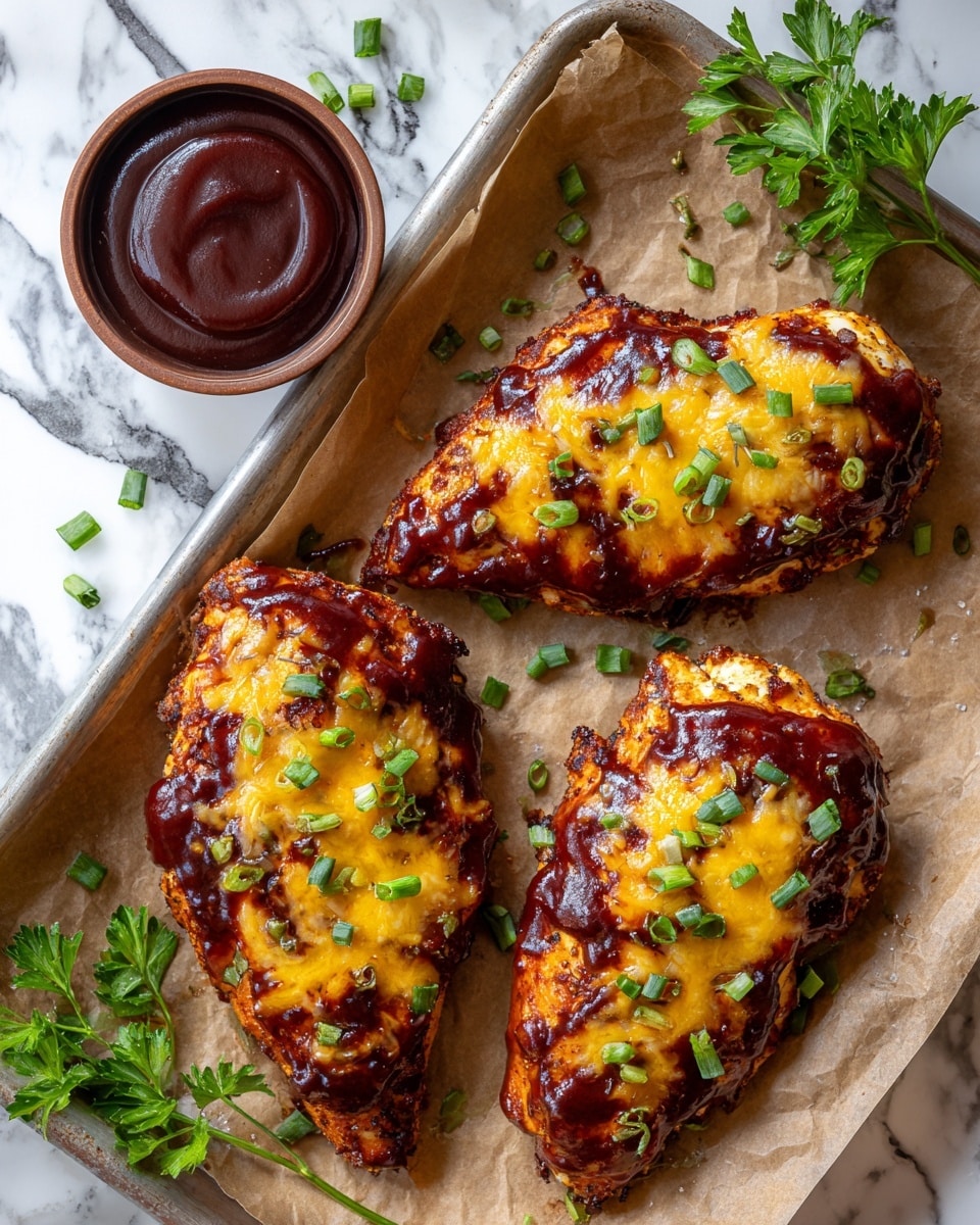 Baked BBQ Chicken Breast with Cheddar and Scallions Recipe
