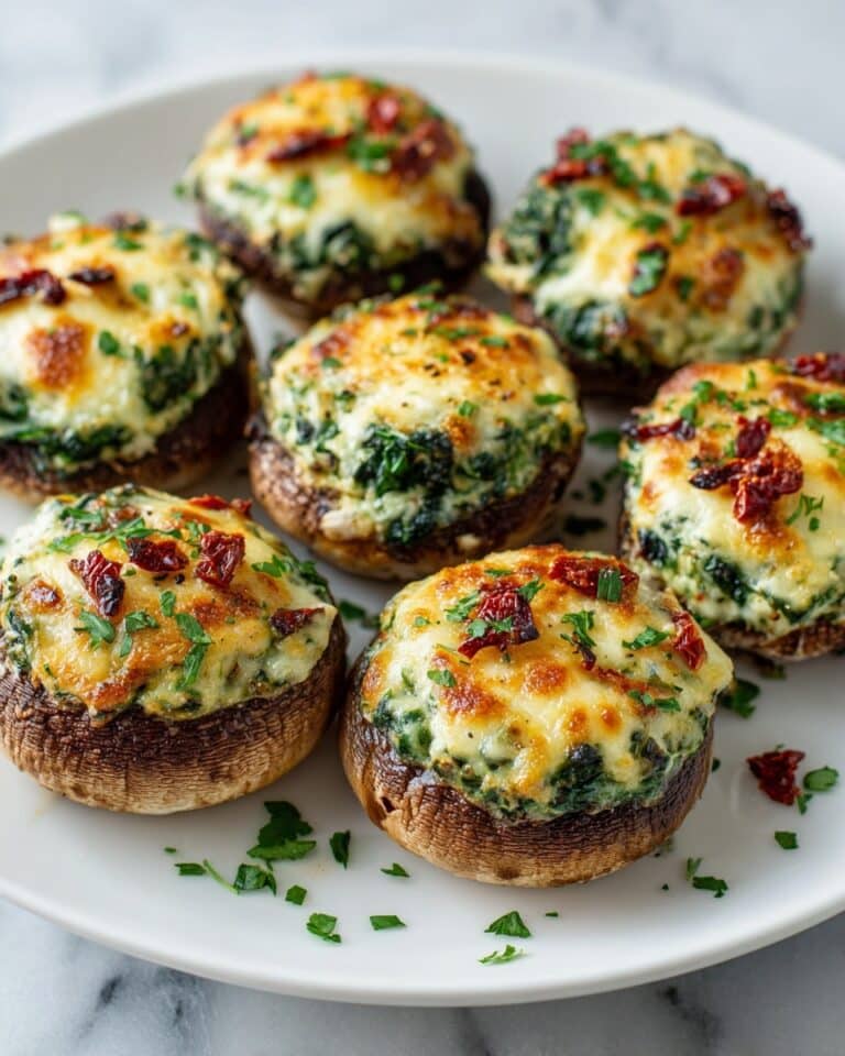 Keto Stuffed Mushrooms with Spinach and Sun-Dried Tomatoes Recipe
