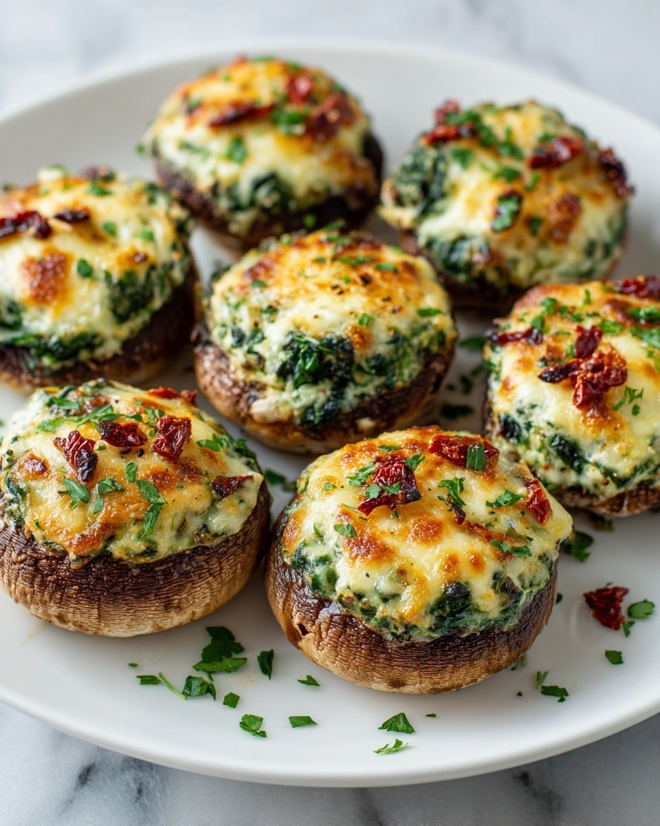 Keto Stuffed Mushrooms with Spinach and Sun-Dried Tomatoes Recipe