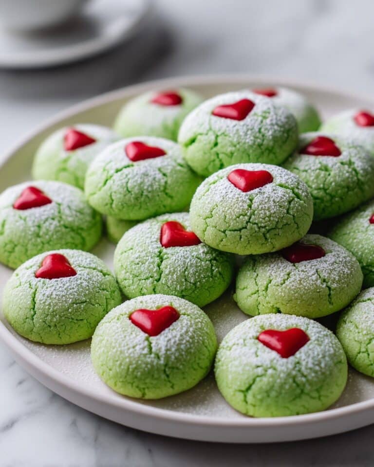 Festive Grinch Heart Cake Mix Cookies Recipe